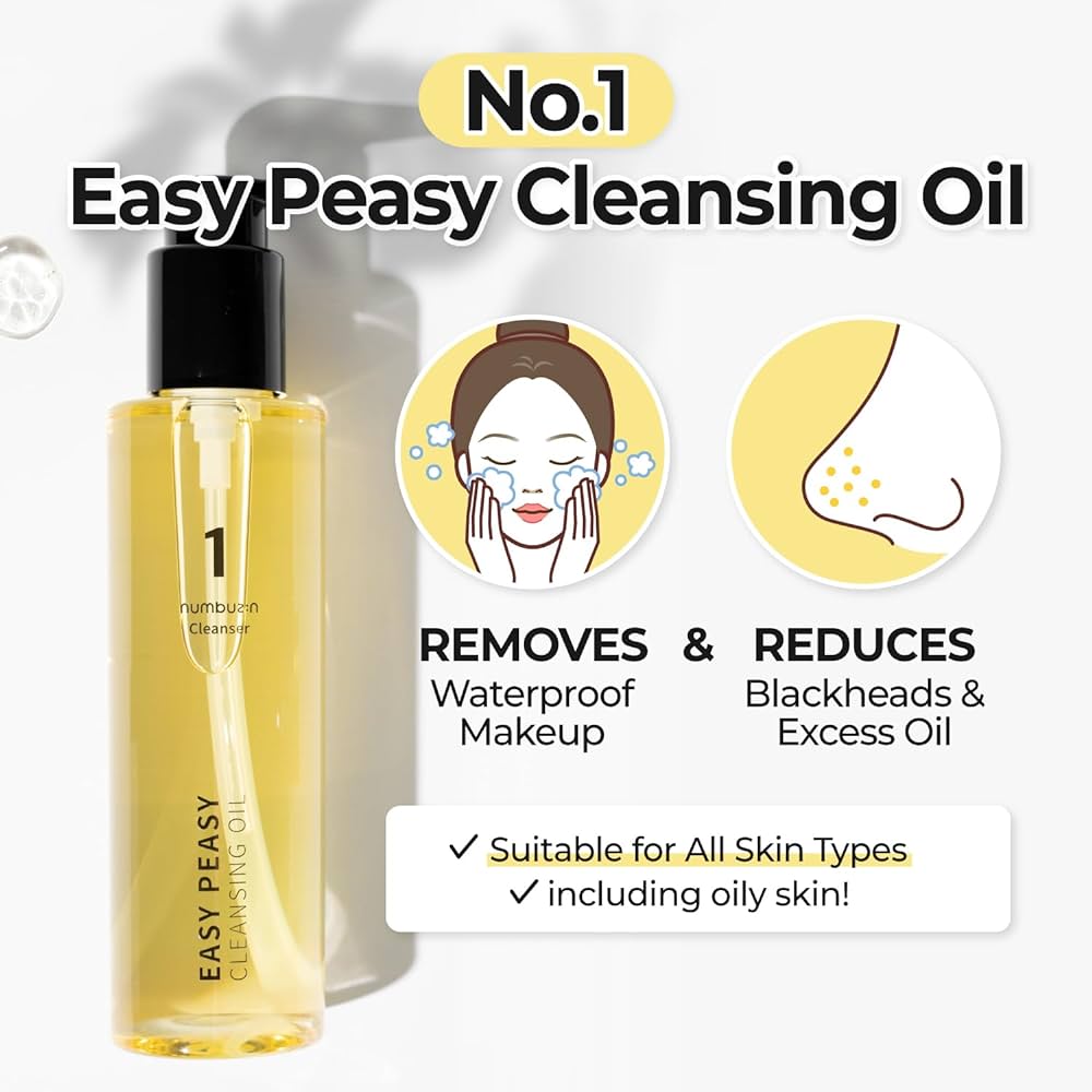 Numbuzin No.1 Easy Peasy Reinigungsöl – 200 Ml, Entfernt Make-up & Mitesser, Koreanische Hautpflege