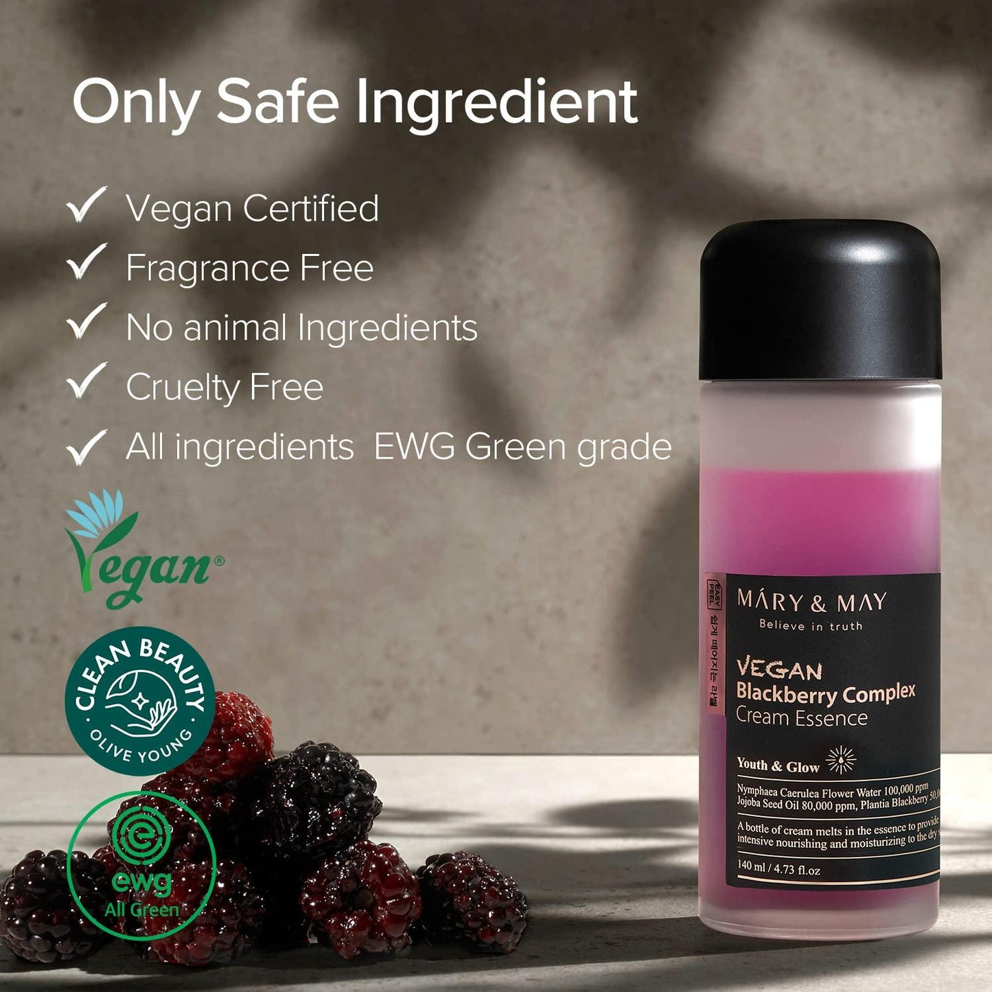 MARY & MAY - VEGAN BLACKBERRY COMPLEX CREAM ESSENCE 140ml