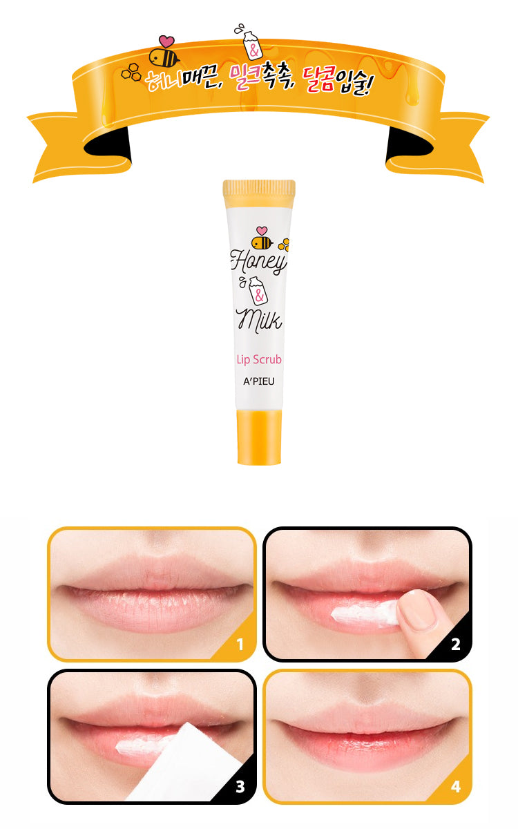 A'PIEU -  HONEY & MILK LIP SCRUB